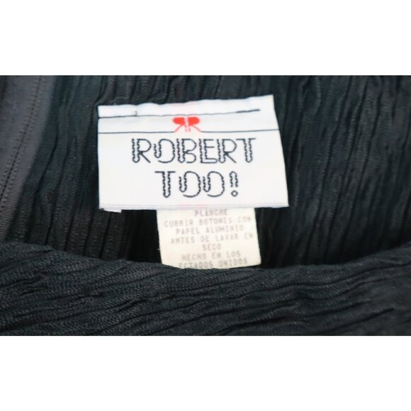 Robert Too Vintage 80s Women's Dress Size 10 Black Textured Long Sleeve - Picture 11 of 11